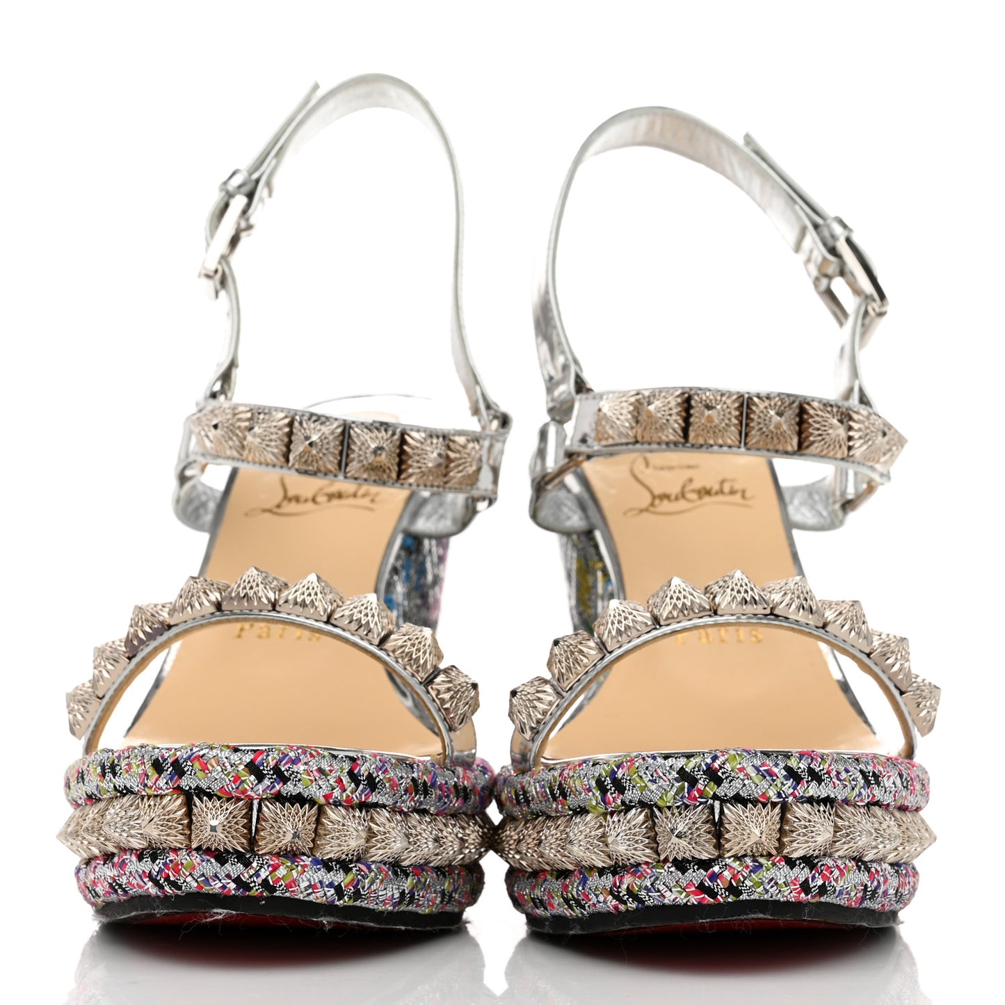 Paillette Pira Ryad 110 Wedge Sandals 37 Silver