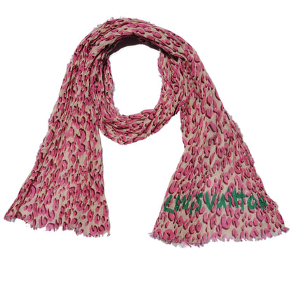Louis Vuitton Cotton Leopard Pareo Blanc Corail 3 of 7