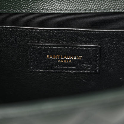 Saint Laurent Grain De Poudre Textured Mixed Matelasse Triquilt Medium Monogram Satchel Army Green 6 of 14