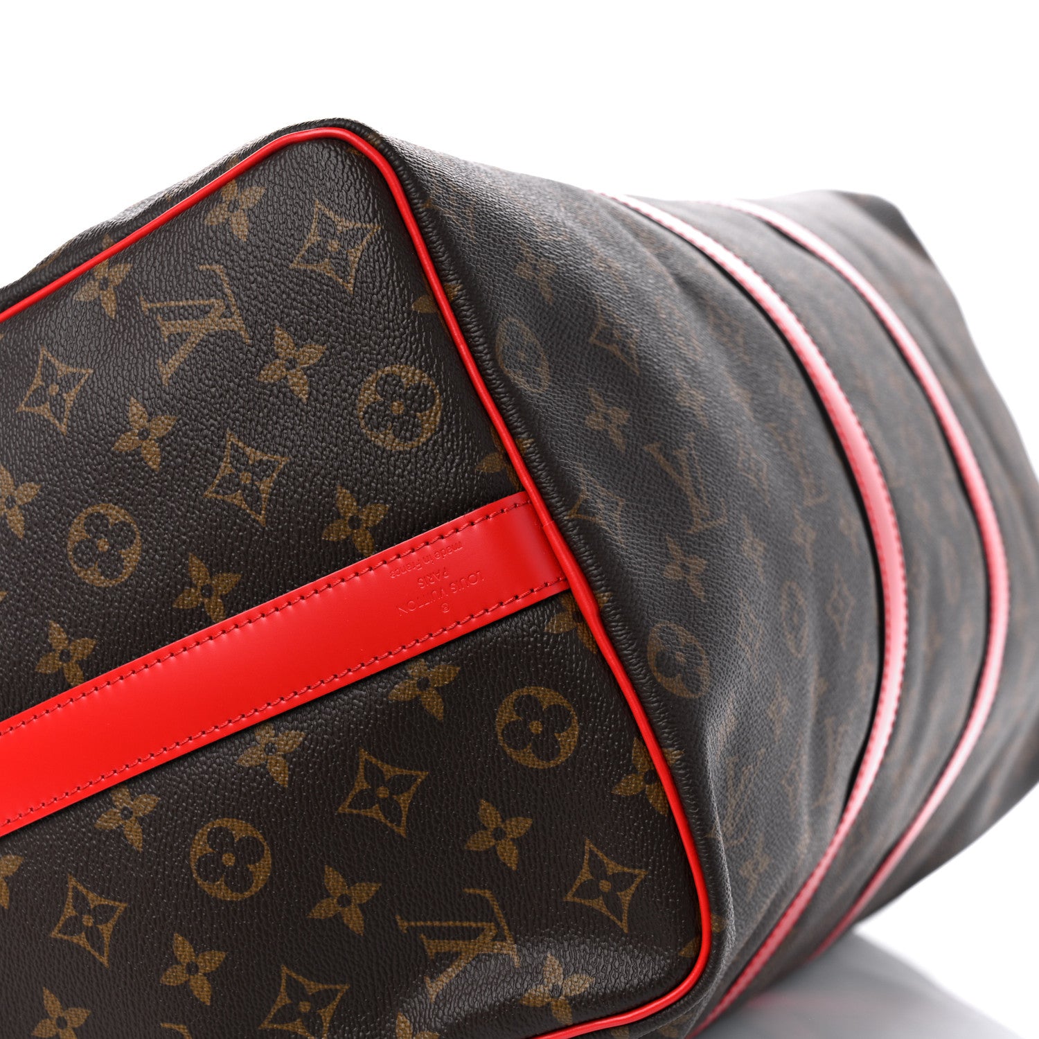 Louis Vuitton Calfskin Monogram Keepall Bandouliere 50 Coquelicot 7 of 8