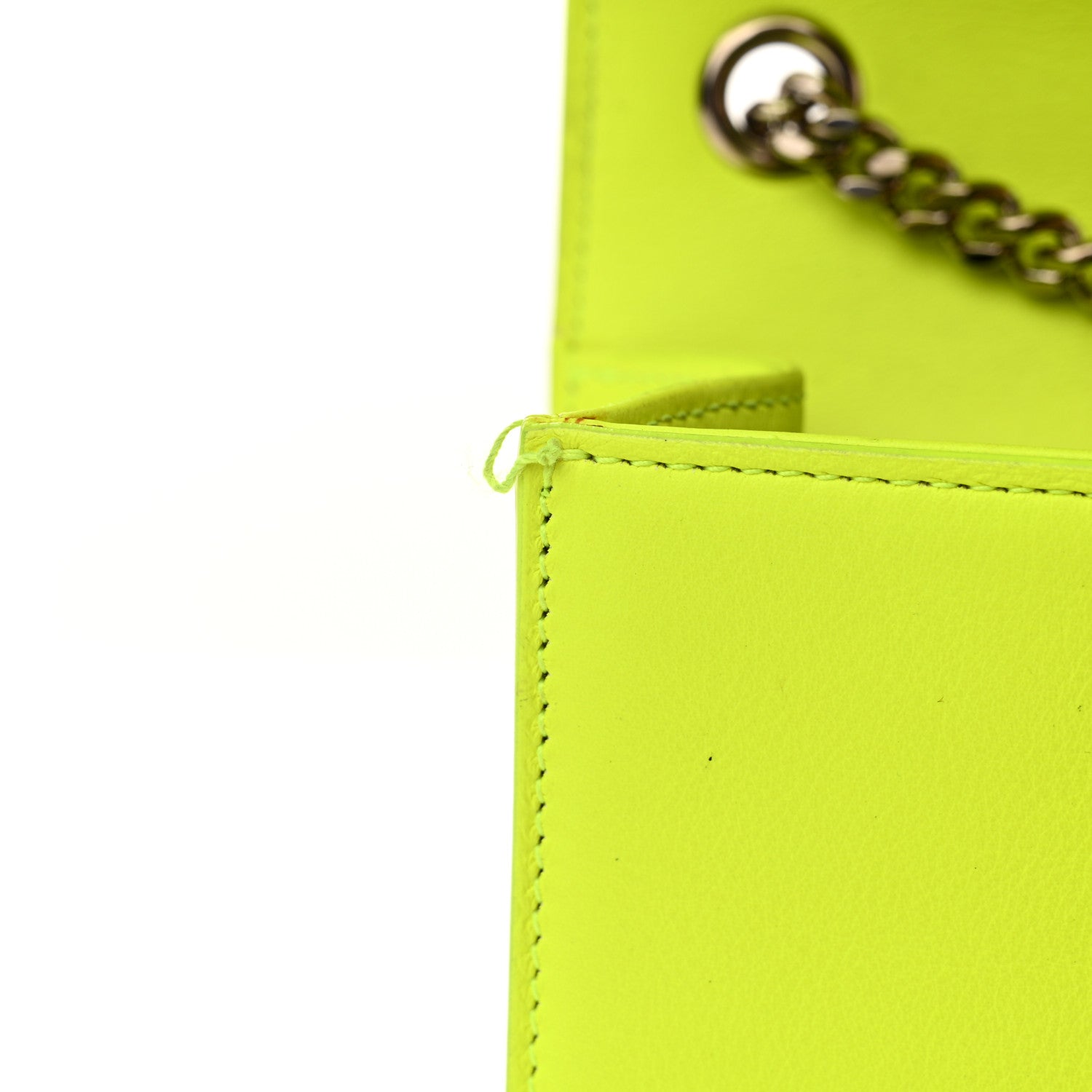 Saint Laurent Smooth Calfskin Small Monogram Kate Satchel Neon Yellow 11 of 13