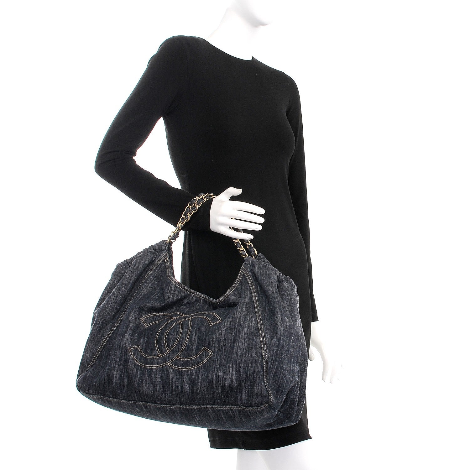 Chanel Denim XL Coco Cabas Tote Dark Blue 2 of 8