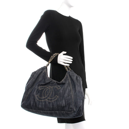 Chanel Denim XL Coco Cabas Tote Dark Blue 2 of 8