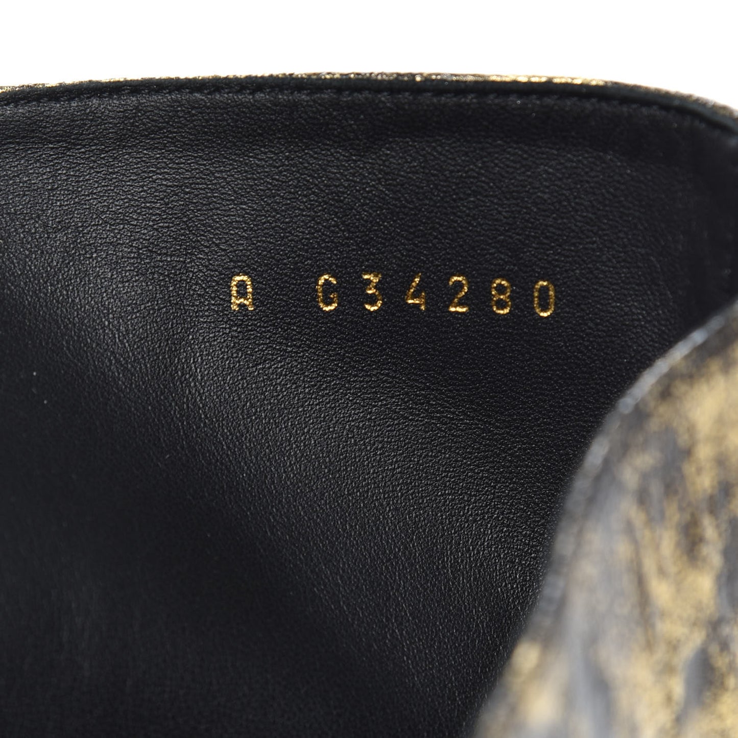 Metallic Lambskin Over the Knee Boots 38.5 Gold Black