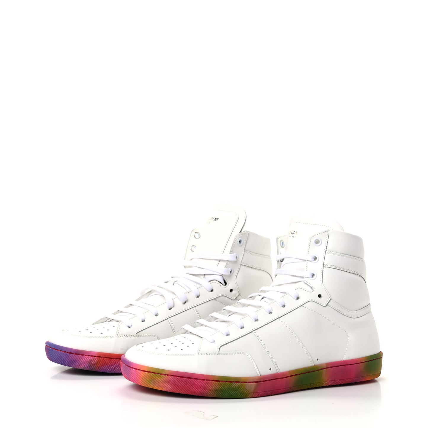 Calfskin Mens Signature Court Classic SL/10H High Top Sneakers 42.5 Off White Multicolor Tie-Dye