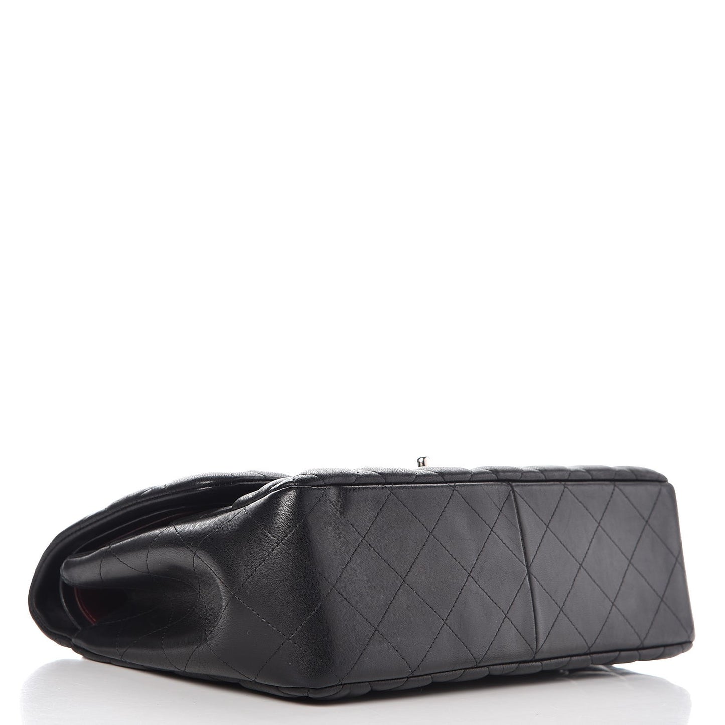 Lambskin Quilted Jumbo Double Flap Black