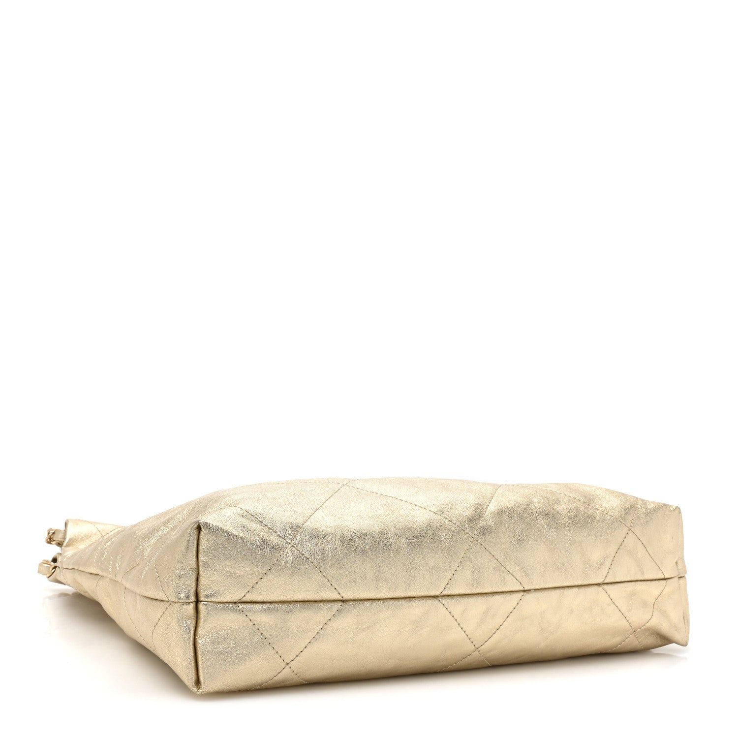 Chanel Metallic Calfskin Quilted Small Chanel 22 Light Gold 5 of 11