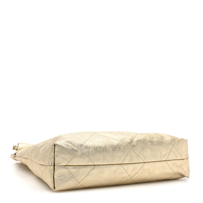 Chanel Metallic Calfskin Quilted Small Chanel 22 Light Gold 5 of 11
