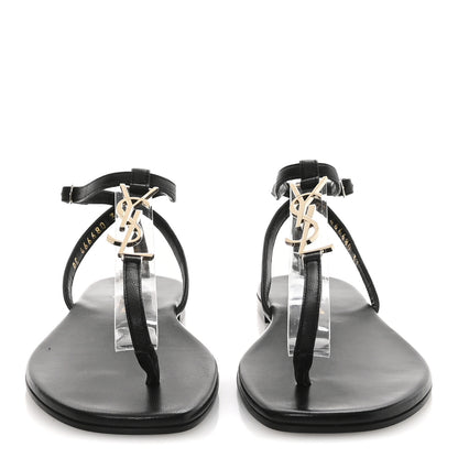 Saint Laurent Calfskin Nu Pieds 05 Sandals 37 Black 3 of 9