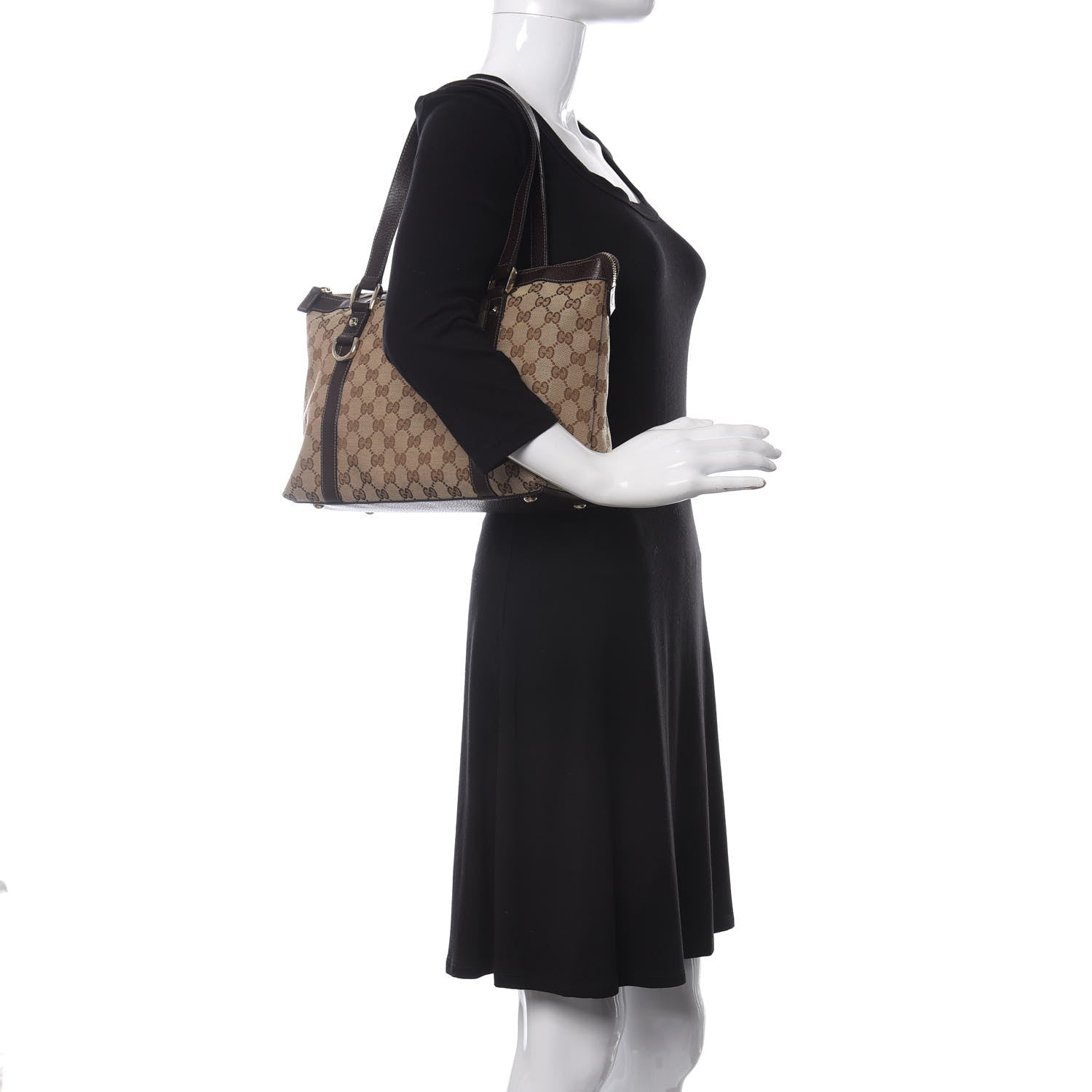 Gucci Monogram Medium Abbey Tote Dark Brown 2 of 10
