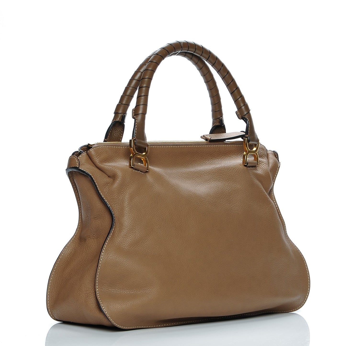 Calfskin Large Marcie Satchel Nut