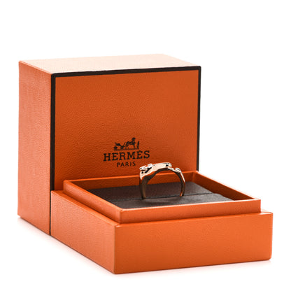 Hermes 18K Rose Gold Diamond TPM Galop Ring 50 5.25 7 of 7