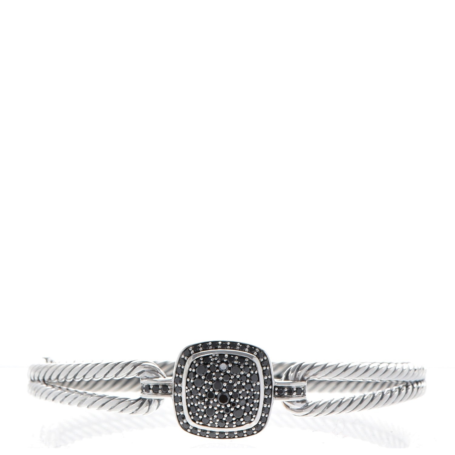 David Yurman Sterling Silver Black Diamond Albion Cable Bracelet 1 of 4