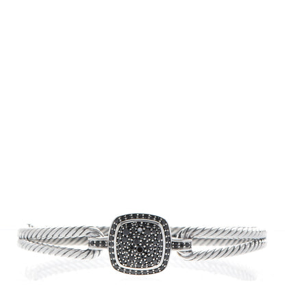 David Yurman Sterling Silver Black Diamond Albion Cable Bracelet 1 of 4