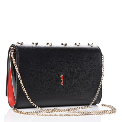Christian Louboutin Grained Calfskin Spikes Loubinthesky Paloma Wallet On Chain Black Multimetal 3 of 10