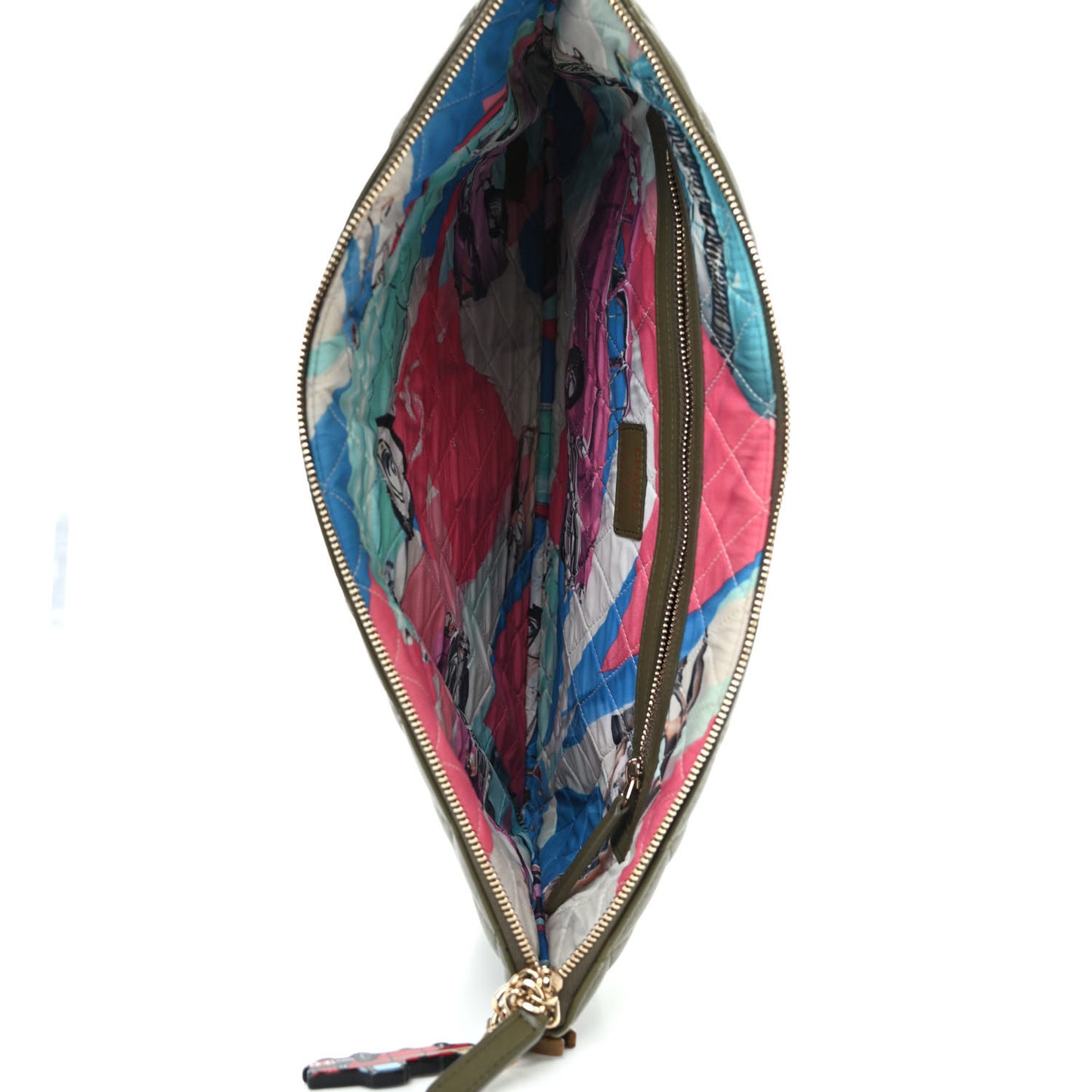 Lambskin Quilted Medium Cuba Cosmetic Case Khaki