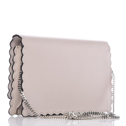 Fendi Vitello Century Lucido Nappa Hypnoteyes Scalloped Studded Tube Wallet on Chain Grigio Polvere Turchese Pallido Multicolor 3 of 11