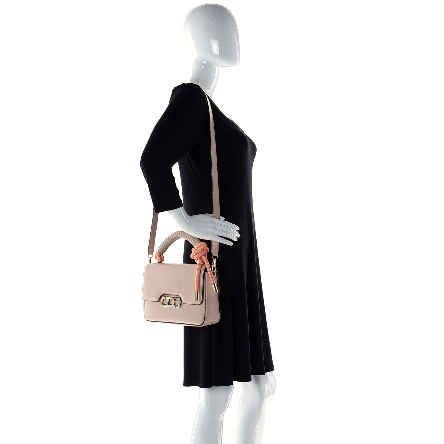 Marc Jacobs Textured Calfskin The J Link Shoulder Bag Apricot Beige 4 of 7