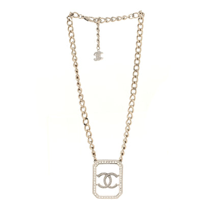 Chanel Crystal Chain CC Necklace Gold 3 of 5