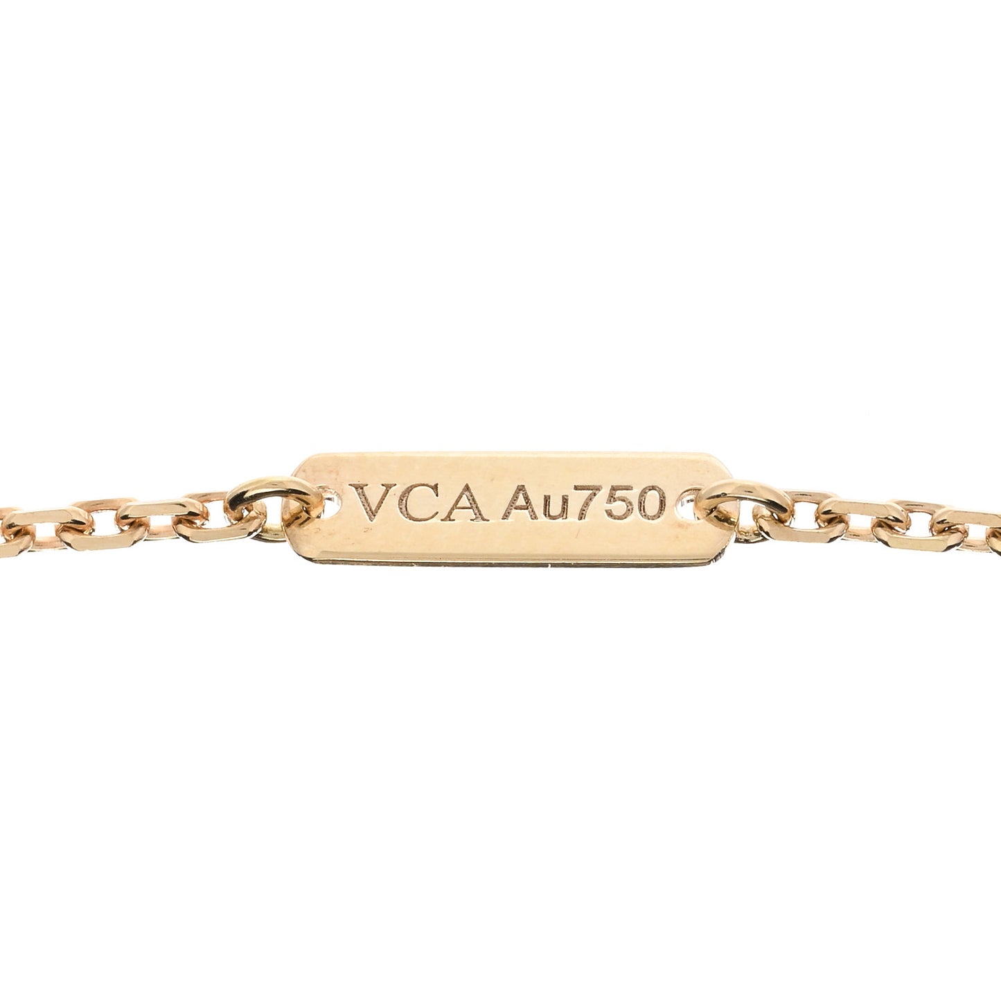18K Yellow Gold Guilloche Vintage Alhambra Pendant Necklace