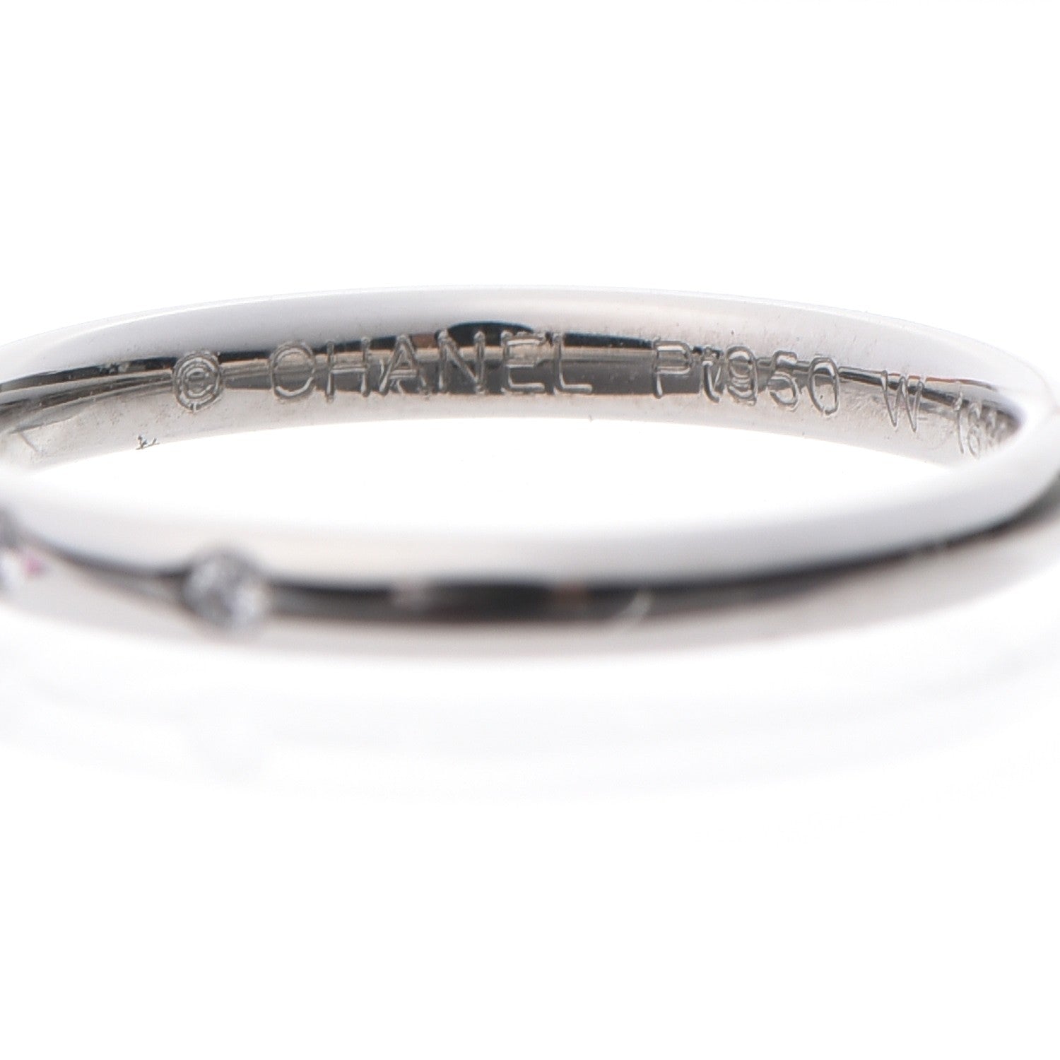 Chanel Platinum Diamond Band Ring 52 6 6 of 6