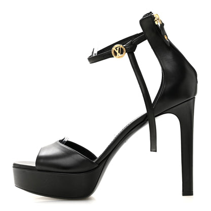 Louis Vuitton Calfskin Platform Sandals 41 Black 1 of 10