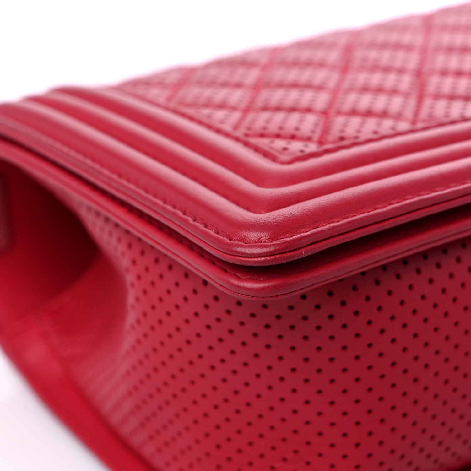 Chanel Perforated Lambskin Quilted Medium Boy Flap Red 8 of 12