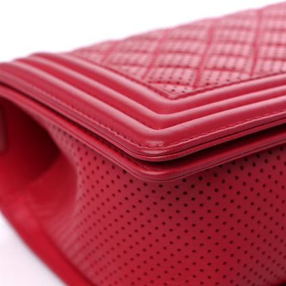 Chanel Perforated Lambskin Quilted Medium Boy Flap Red 8 of 12