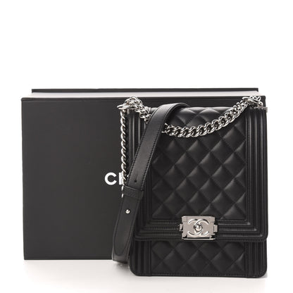 Chanel Calfskin Quilted North South Boy Flap Black 11 of 11