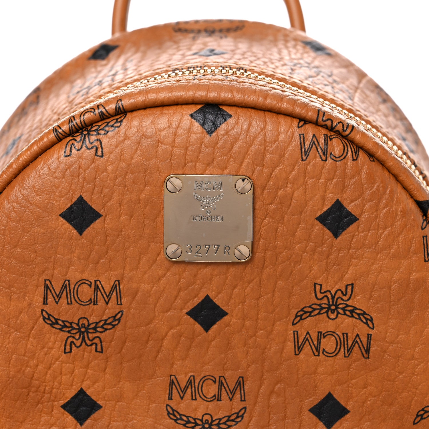 MCM Visetos Side Stud Mini Stark Backpack Cognac 12 of 12