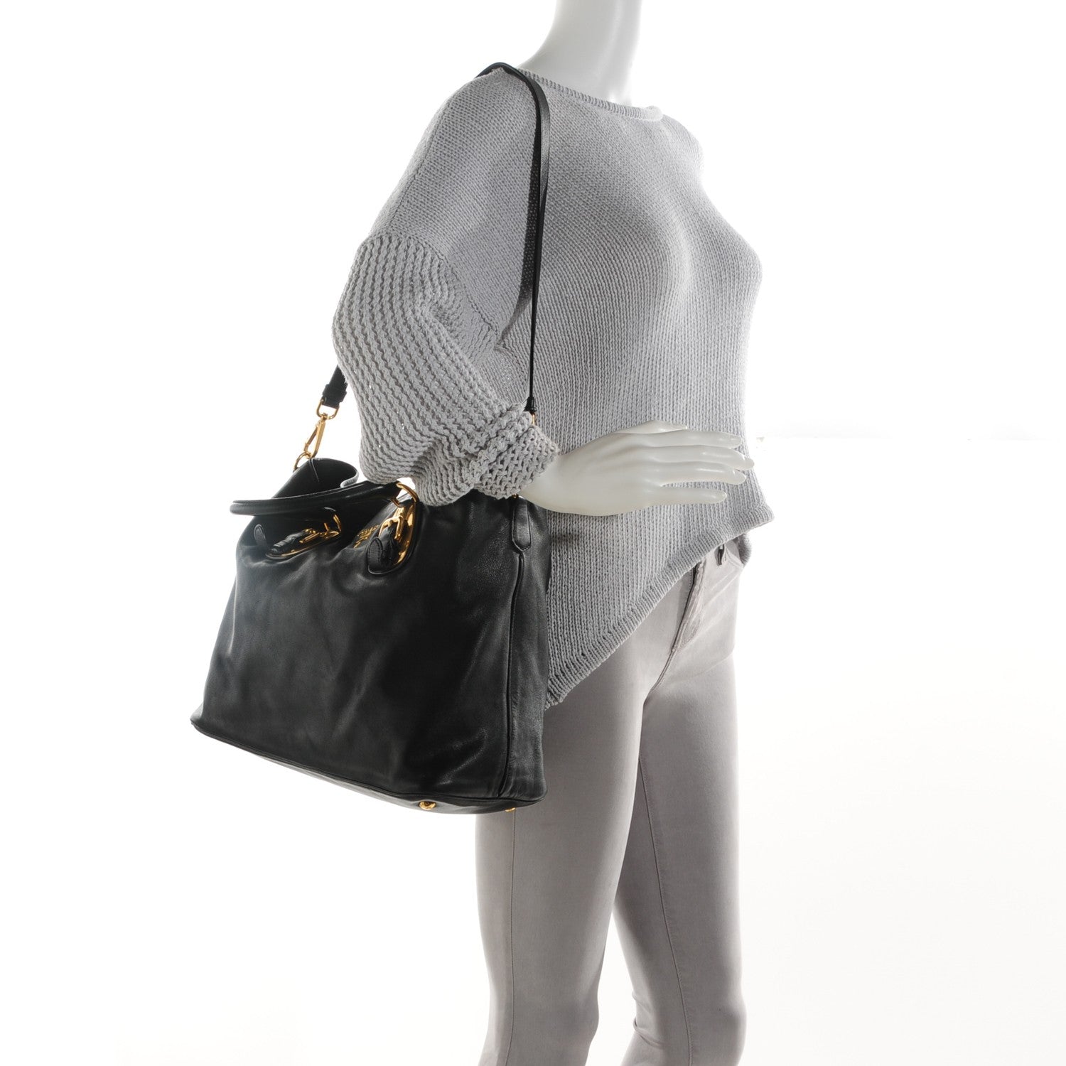 Prada Soft Calf Tote Nero Black 2 of 9
