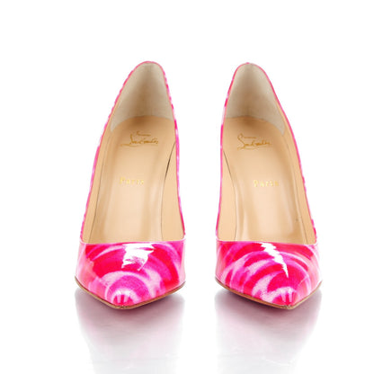 Christian Louboutin Patent Glittart Pigalle Follies 100 Pumps 40.5 Shocking Pink 2 of 8