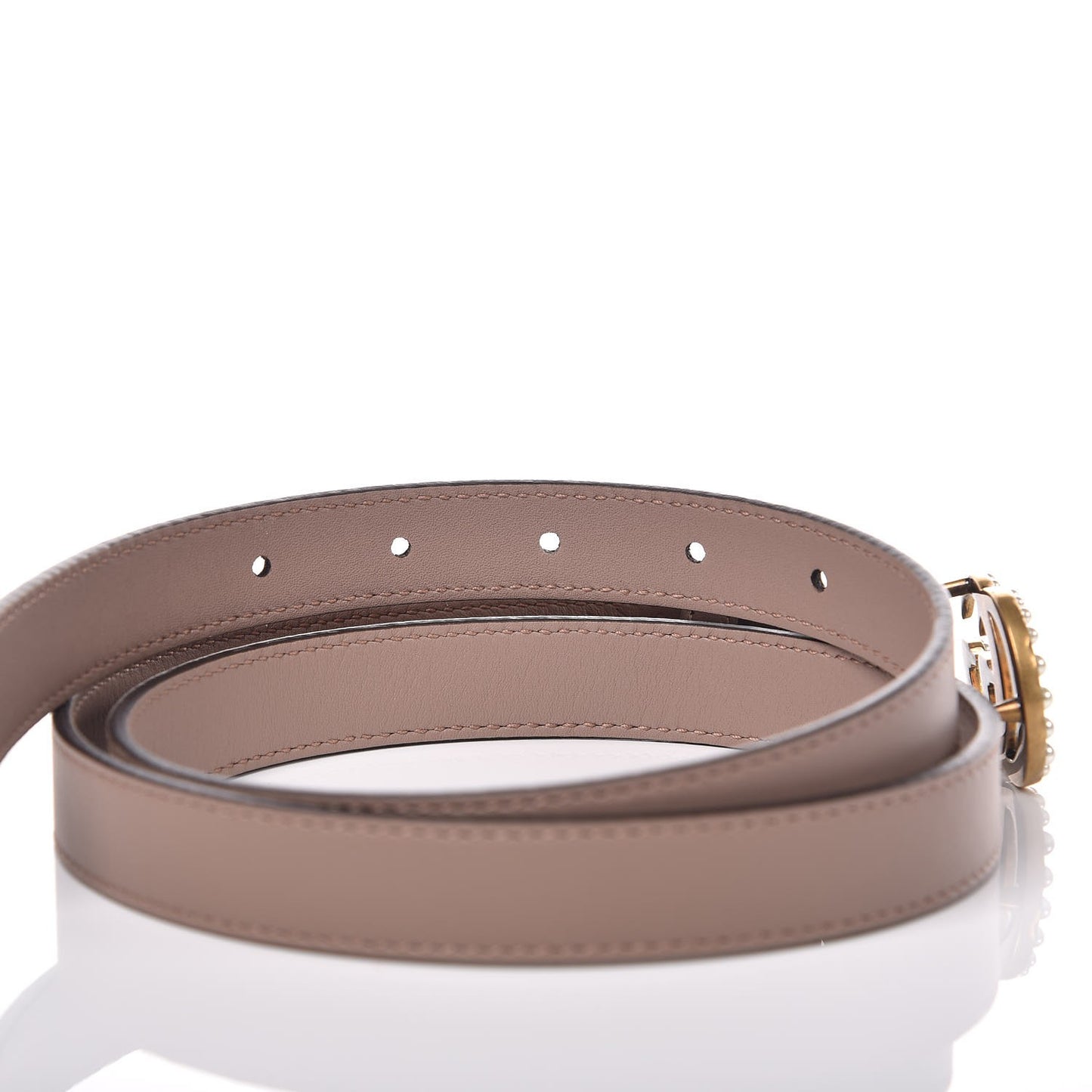 Calfskin Pearl Double G 20mm Belt 90 36 Porcelain Rose