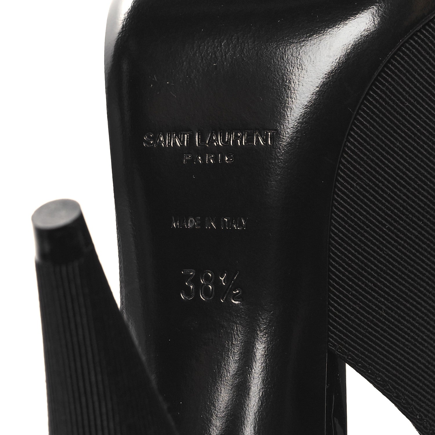 Saint Laurent Grosgrain Anais 95 Bow Sligback Pumps 38.5 Black 7 of 8