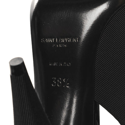 Saint Laurent Grosgrain Anais 95 Bow Sligback Pumps 38.5 Black 7 of 8