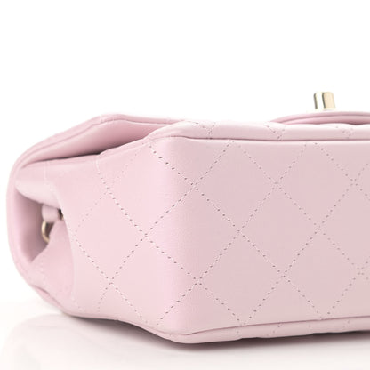 Chanel Iridescent Calfskin Quilted Mini Rectangular Flap Light Pink 5 of 11
