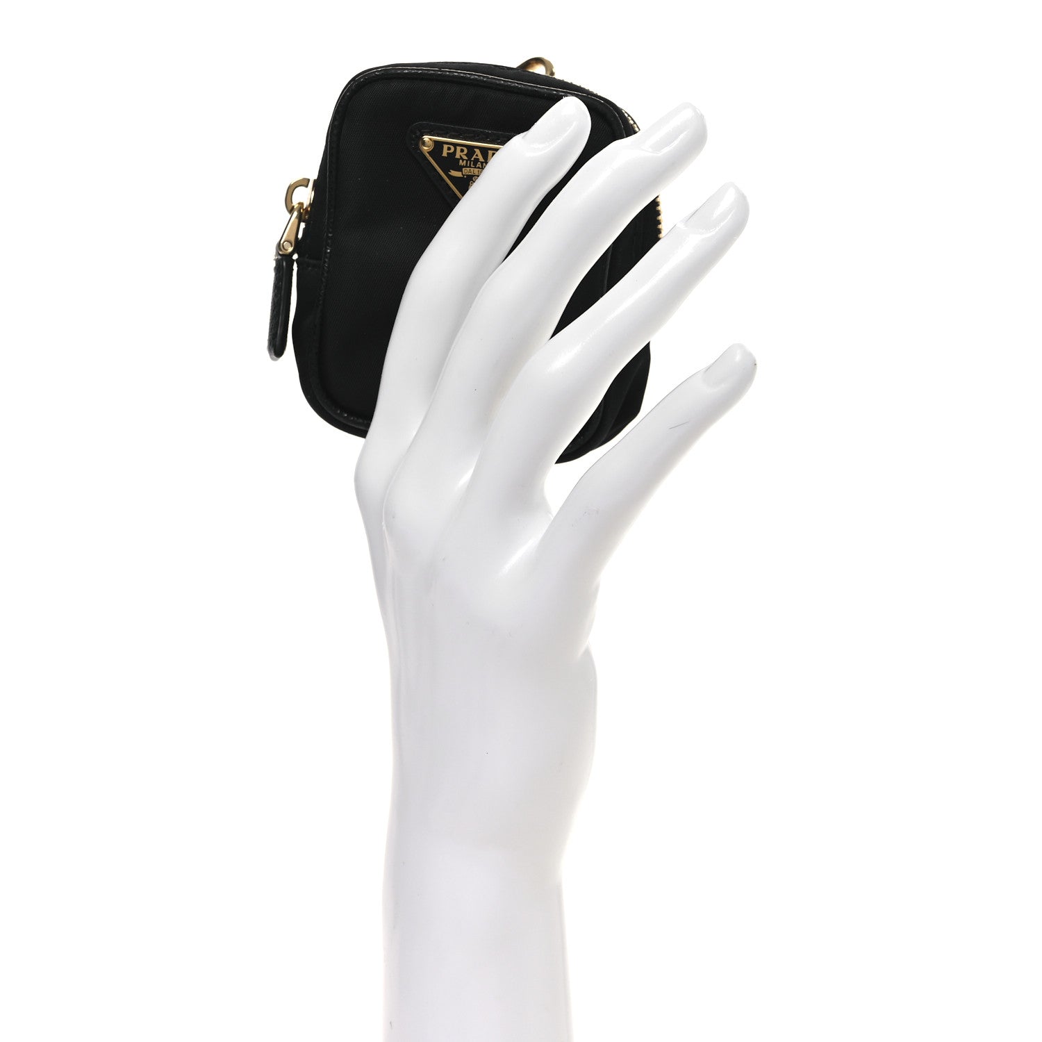 Prada Tessuto Nylon Saffiano Mini Pouch Black 2 of 10