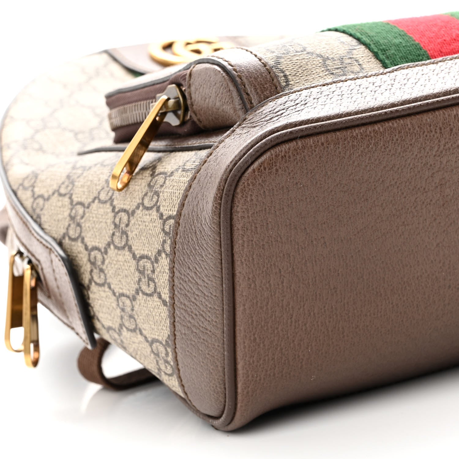 Gucci GG Supreme Monogram Calfskin Web Small Ophidia Day Backpack Beige Ebony New Acero 9 of 10