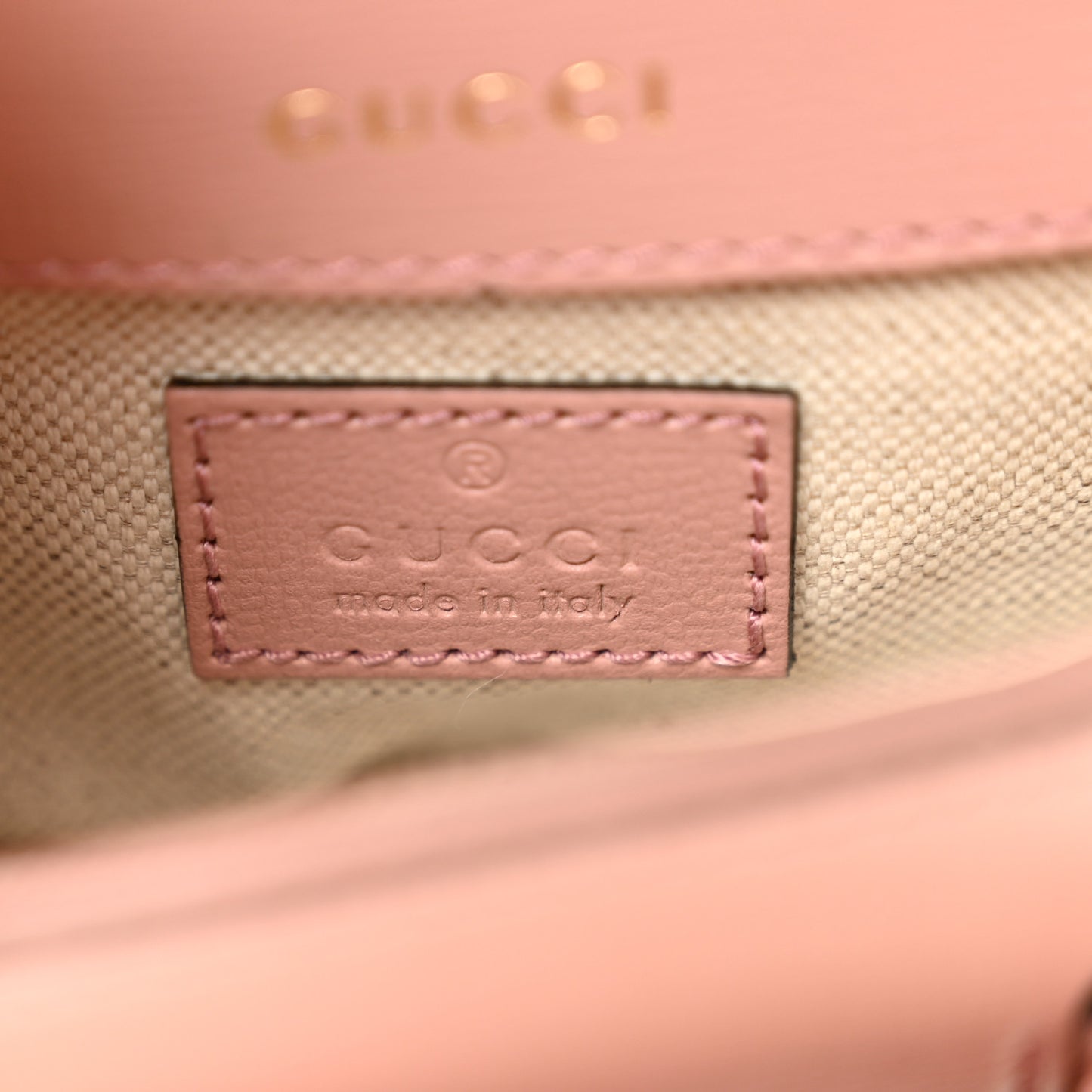 Azalea Calfskin Crystal GG Monogram Mini Horsebit 1955 Waist Bag Pink