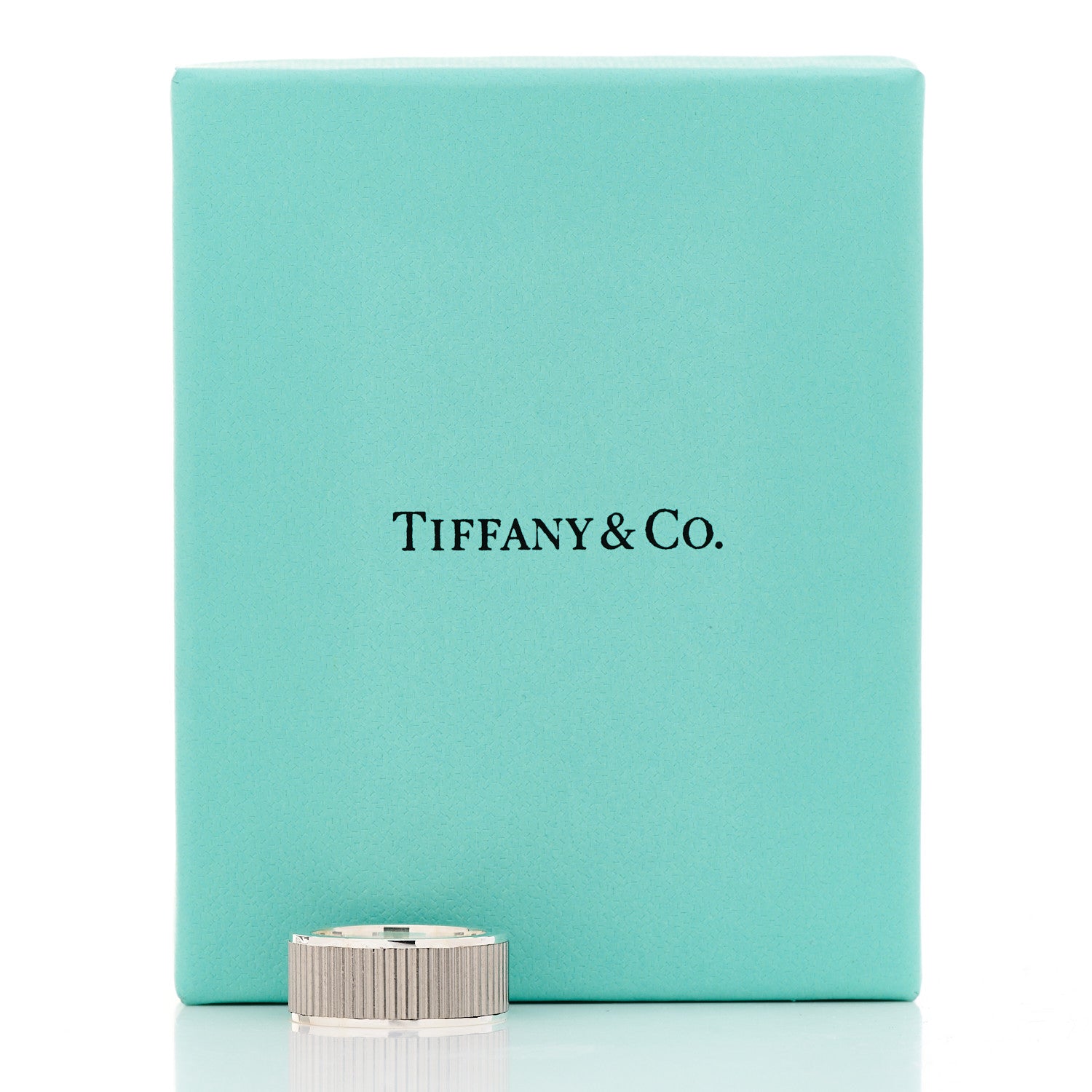 Tiffany Sterling Silver Titanium Coin Edge Ring 54 7 5 of 5