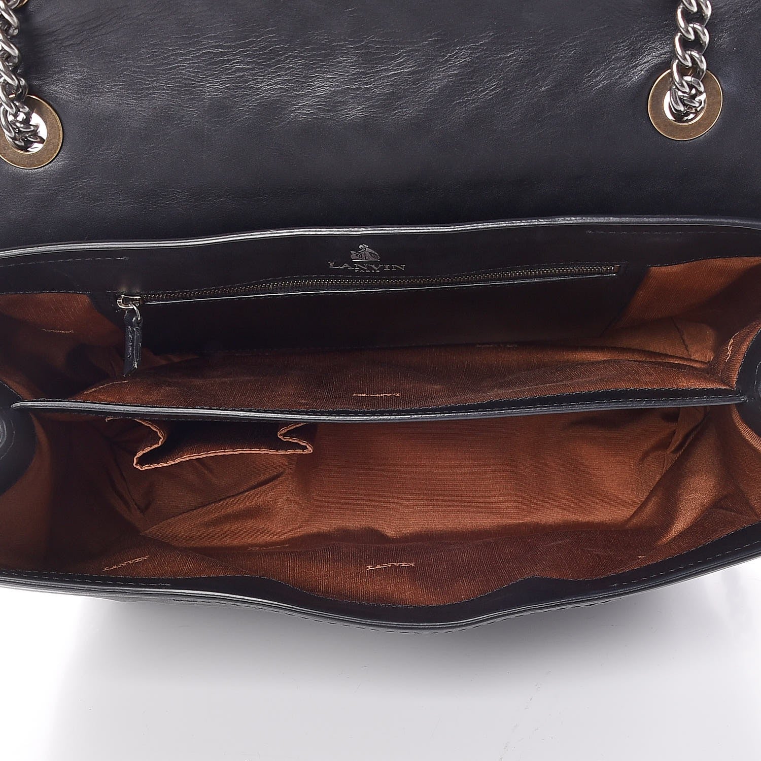 Lanvin Hammered Calfskin Large Happy Edgy Shoulder Bag Black 5 of 7