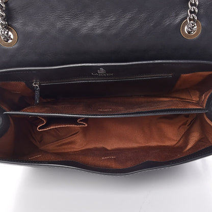 Lanvin Hammered Calfskin Large Happy Edgy Shoulder Bag Black 5 of 7