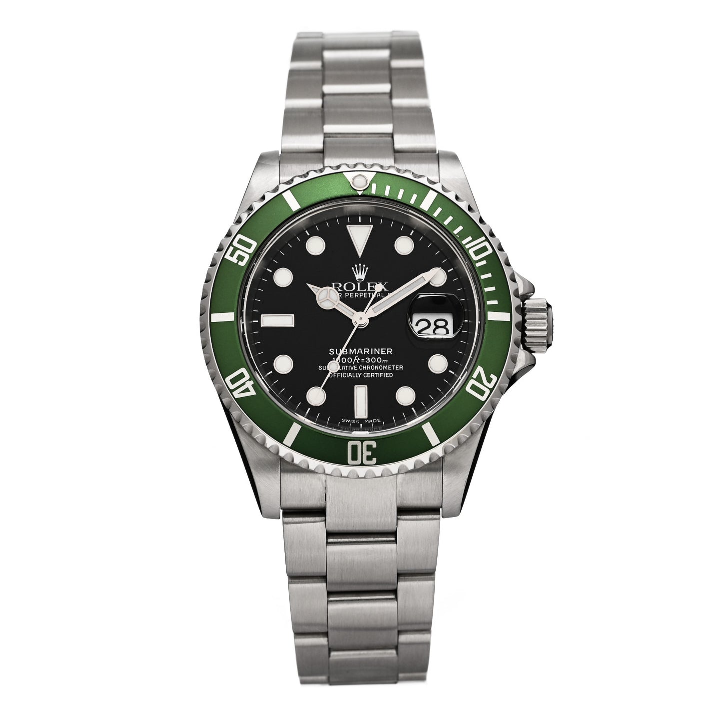 Stainless Steel 40mm Oyster Perpetual Submariner Date 50th Anniversary Kermit Watch Black 16610LV