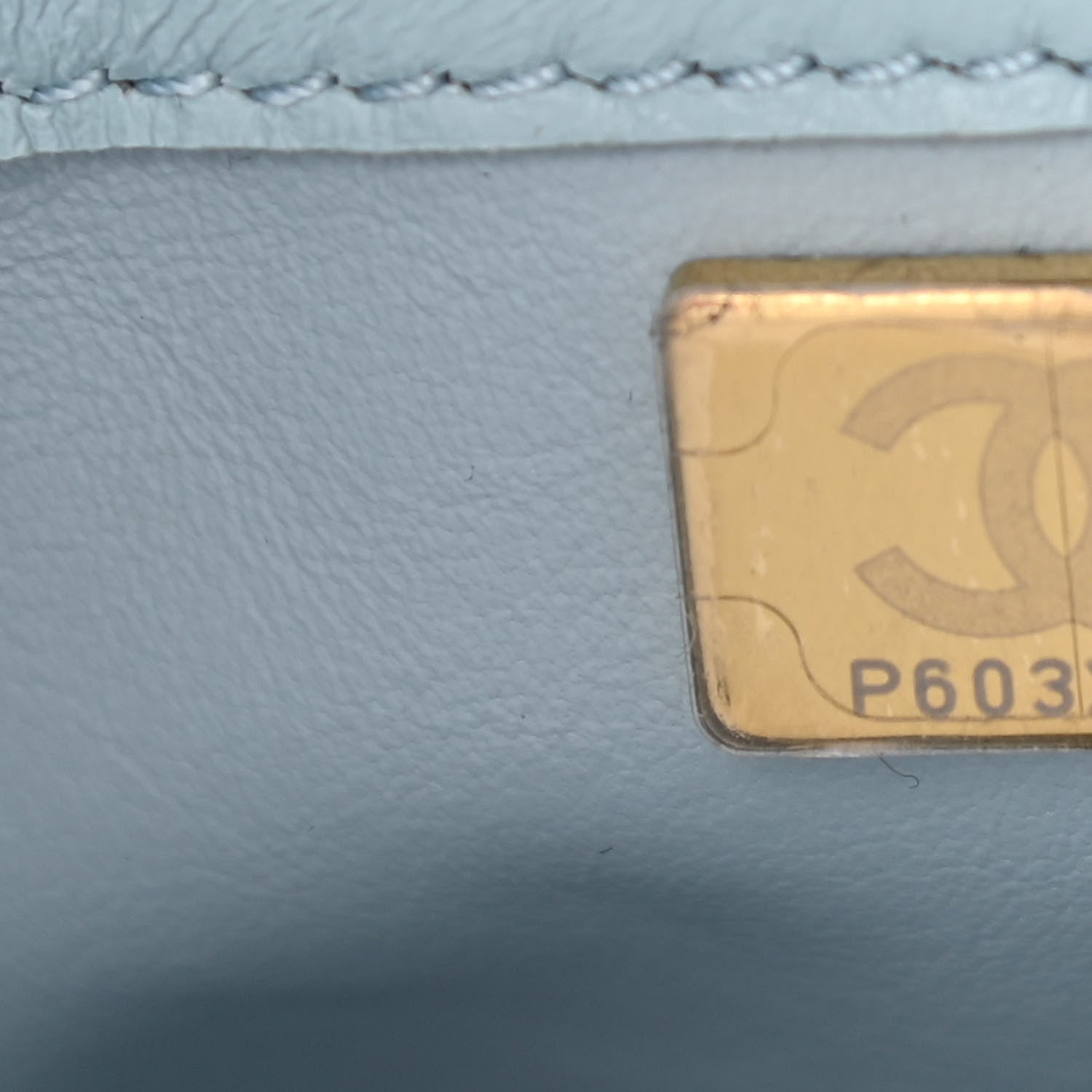 Chanel Lambskin Enamel Quilted Pending CC Mini Bucket Bag Light Blue 7 of 11