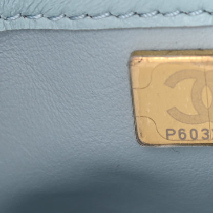 Chanel Lambskin Enamel Quilted Pending CC Mini Bucket Bag Light Blue 7 of 11