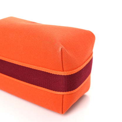 Hermes Canvas Small Bride-A-Brac Pouch Orange Burgundy 8 of 8