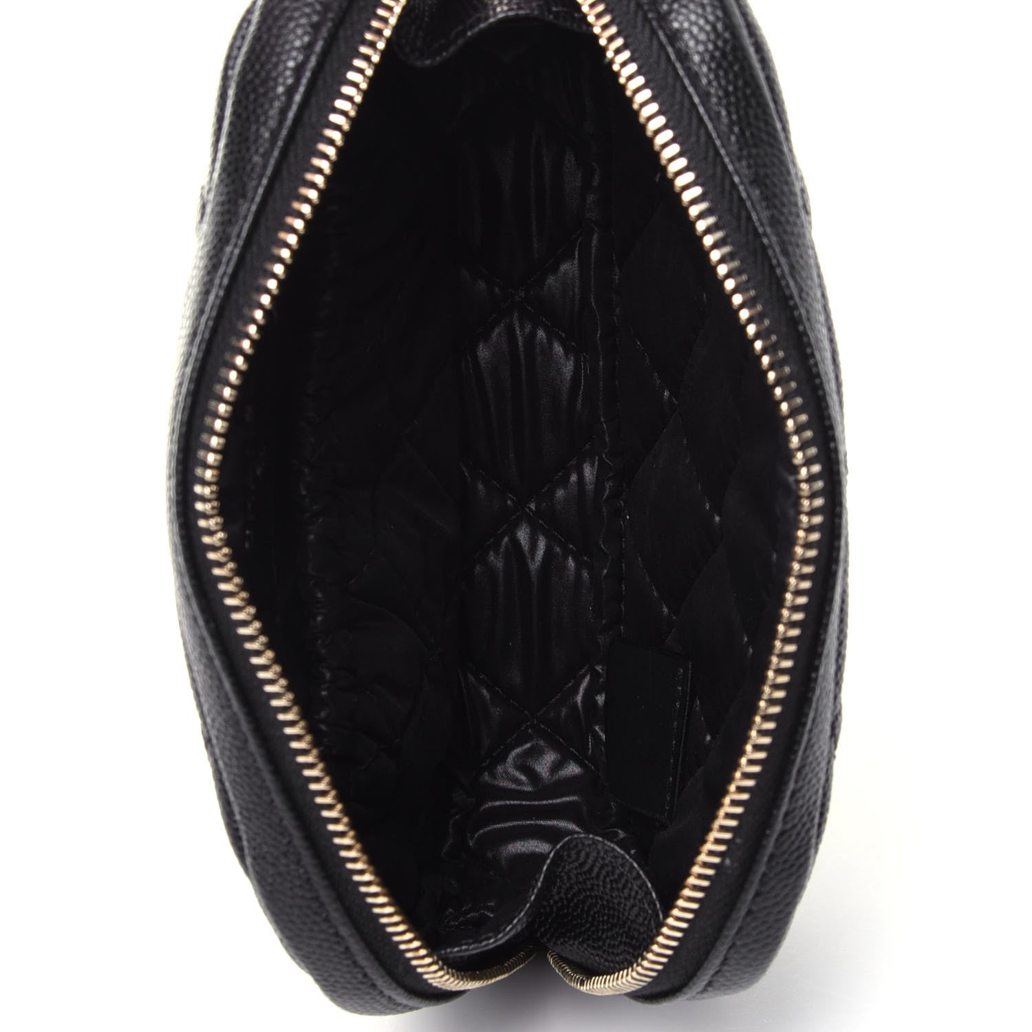 Chanel Caviar Quilted Small Curvy Pouch Cosmetic Case Black 5 of 11