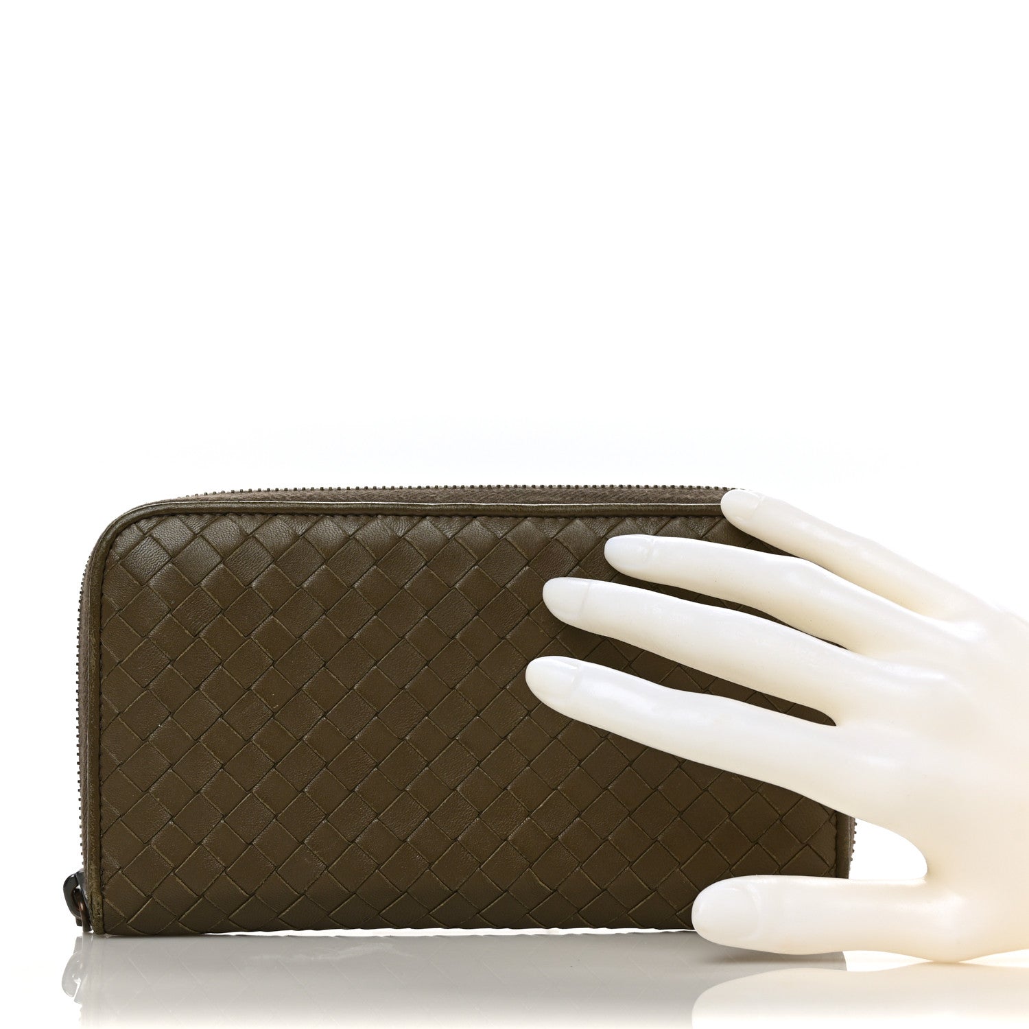 Bottega Veneta Nappa Intrecciato Zip Around Wallet Mud 2 of 11