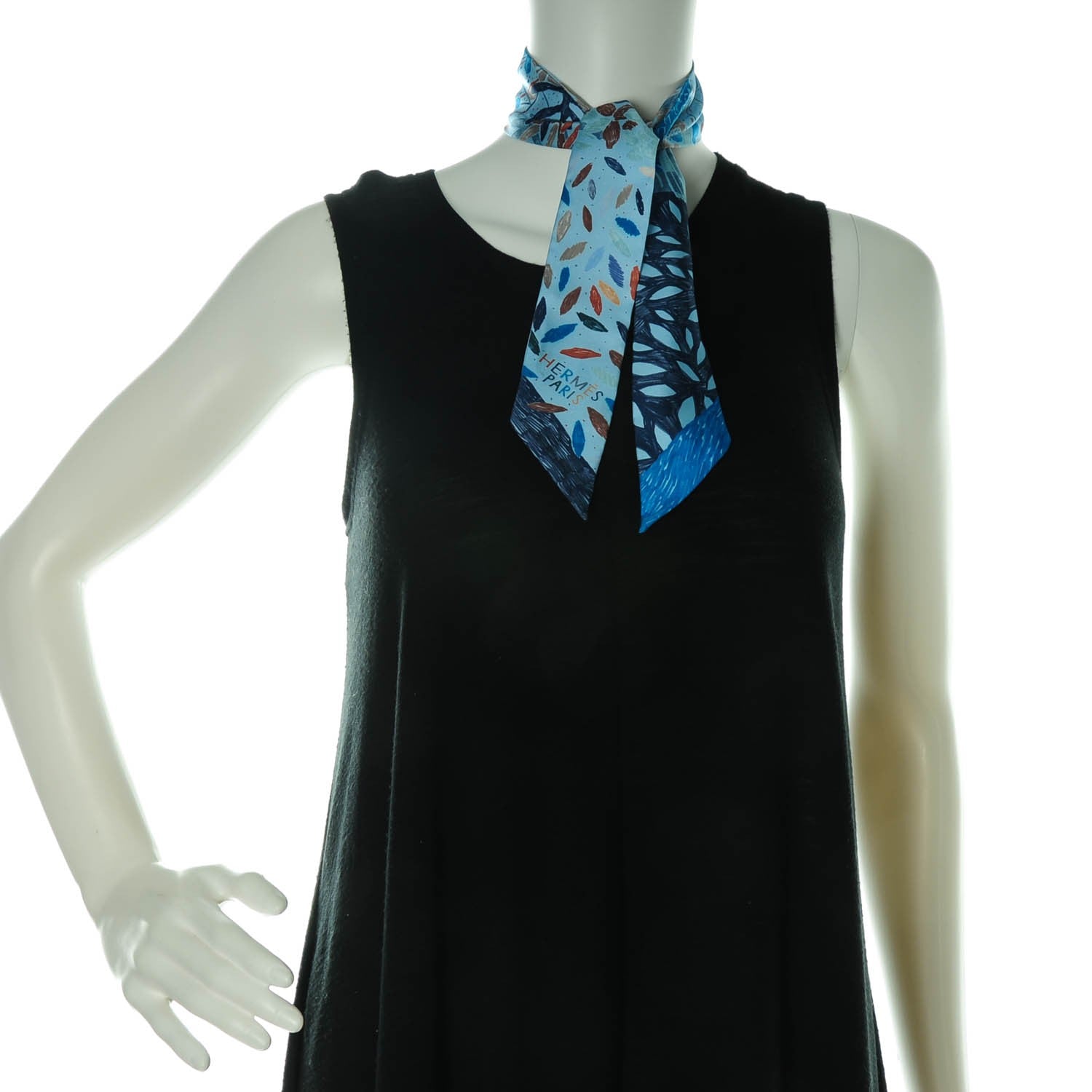 Hermes Silk Chacun Fait Son Nid Twilly Cobalt Marine Etoupe 2 of 7