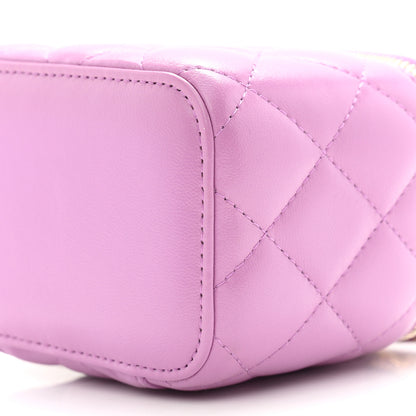 Chanel Lambskin Quilted Pearl Crush Mini Vanity Case With Chain Purple 10 of 11